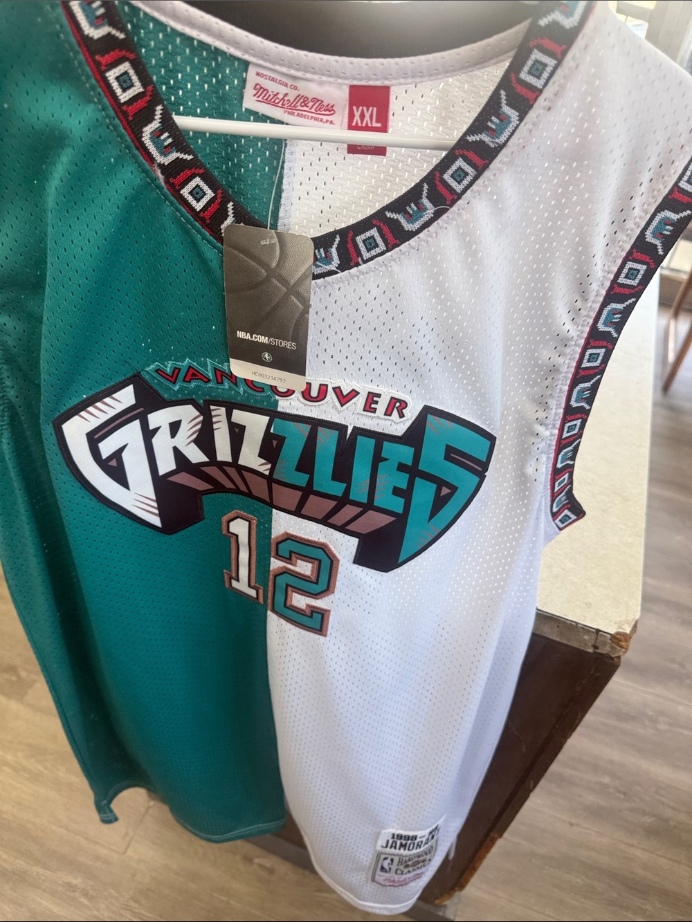 Mitchell & Ness Teal and White Vancouver Grizzlies #12 Ja Morant Jersey